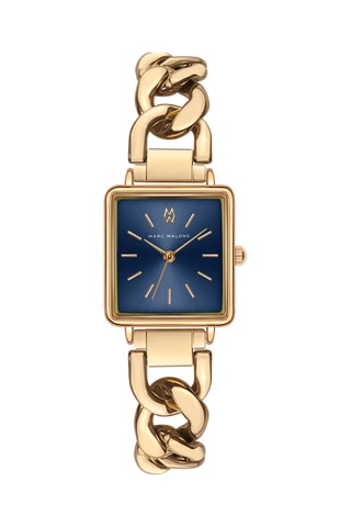 Orologio al quarzo in acciaio - Dorato e blu - Marc Malone
