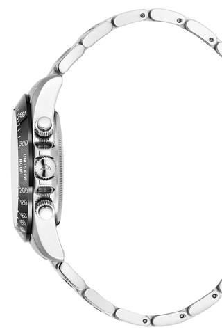 Orologio al quarzo in acciaio Grand Mont - Cronografo - Argentato e blu