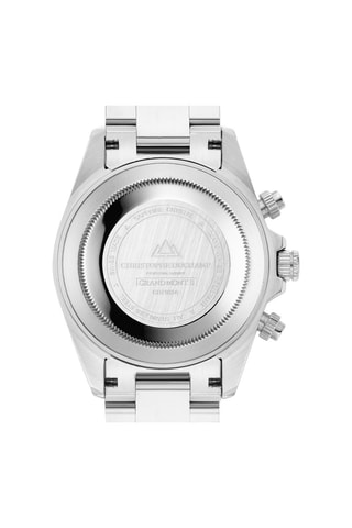 Orologio al quarzo in acciaio Grand Mont - Cronografo - Argentato e blu