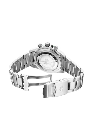Orologio al quarzo in acciaio Grand Mont - Cronografo - Argentato e verde