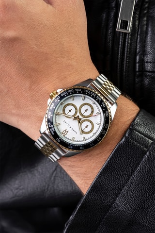 Orologio al quarzo in acciaio - Argentato e dorato