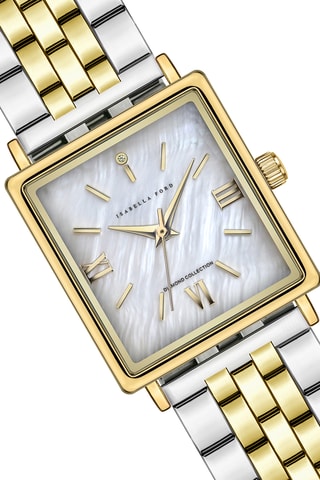 Cofanetto orologio al quarzo e bracciale in acciaio Mireille - Argentato e dorato