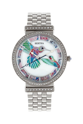 Orologio al quarzo in acciaio e madreperla