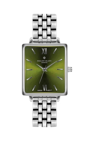Orologio al quarzo in acciaio - Argentato e verde