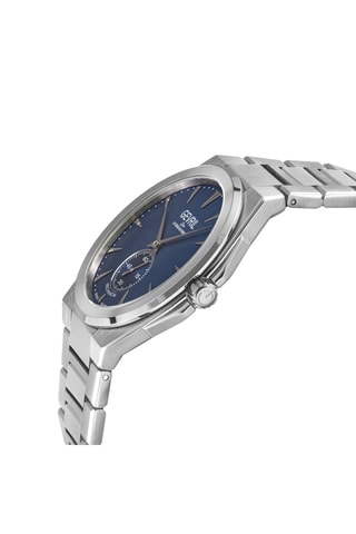 Orologio meccanico in acciaio - Argentato e blu