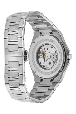 Orologio meccanico in acciaio - Argentato e blu