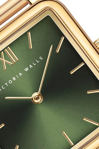 Orologio al quarzo in acciaio - Dorato e verde - Victoria Walls