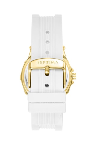Orologio al quarzo in silicone - Bianco e dorato