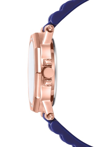 Orologio al quarzo in silicone - Blu e dorato rosa