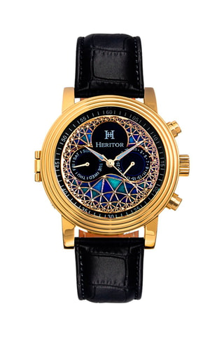 Orologio automatico in pelle Legacy - Nero e dorato