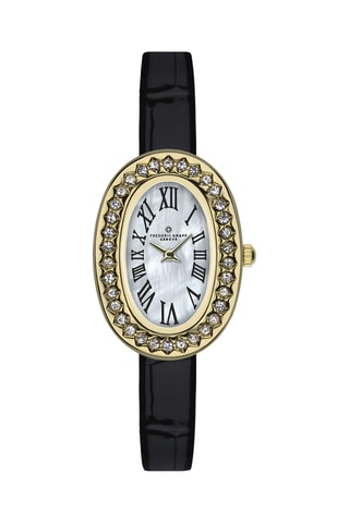 Orologio al quarzo in pelle - Nero e dorato