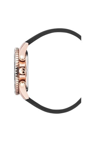 Orologio al quarzo in gomma Velocite V1 - Cronografo e GMT - Nero e dorato rosa