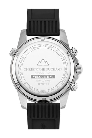 Orologio al quarzo in gomma Velocite V1 - Cronografo e GMT - Nero e argentato