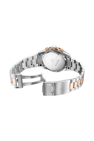 Orologio al quarzo in acciaio Grand Mont - Cronografo - Argentato e dorato rosa