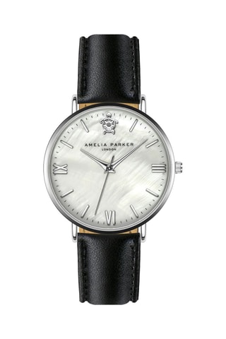 Orologio al quarzo in pelle e madreperla Oyster