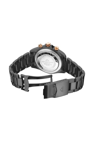 Orologio al quarzo in acciaio Grand Mont - Cronografo - Nero e dorato rosa