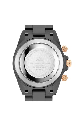 Orologio al quarzo in acciaio Grand Mont - Cronografo - Nero e dorato rosa