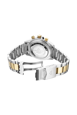 Orologio al quarzo in acciaio Grand Mont - Cronografo - Argentato e dorato