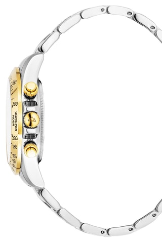 Orologio al quarzo in acciaio Grand Mont - Cronografo - Argentato e dorato