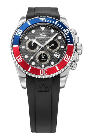 Orologio al quarzo in gomma Marine Chrono - Cronografo e tachimetro - Nero