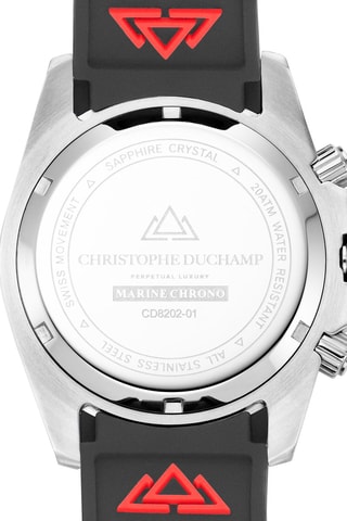 Orologio al quarzo in gomma Marine Chrono - Cronografo e tachimetro - Nero