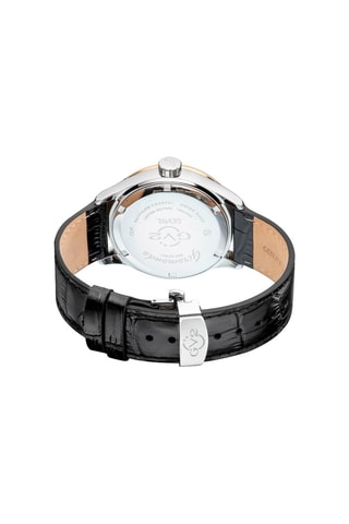 Orologio al quarzo in pelle Giromondo - Nero e dorato