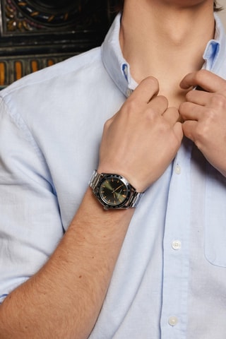 Orologio al quarzo in acciaio Greifensee - Tachimetro - Argentato e nero