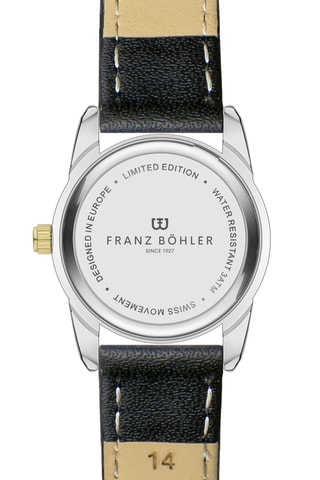 Orologio al quarzo in pelle Champex - Nero e dorato