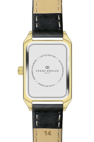 Orologio al quarzo in pelle Oberaar - Nero e dorato