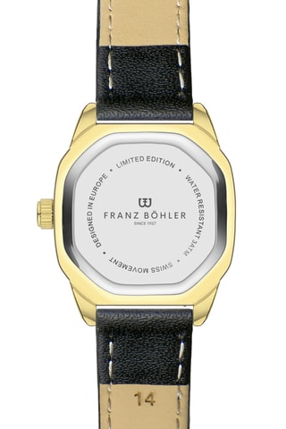 Orologio al quarzo in pelle Cauma - Nero e dorato