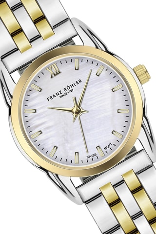 Orologio al quarzo in acciaio Champex - Argentato e Dorato