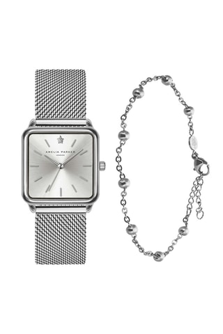 Cofanetto orologio al quarzo e bracciale Plaza 