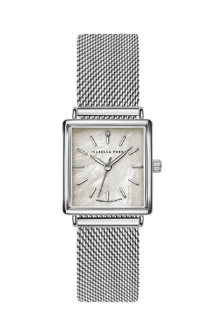 Orologio al quarzo in acciaio, madreperla e diamante Lilou