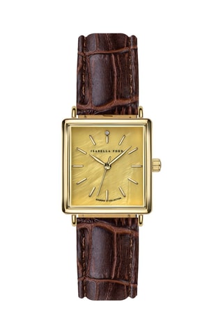 Orologio al quarzo in pelle, madreperla e diamante Gisèle