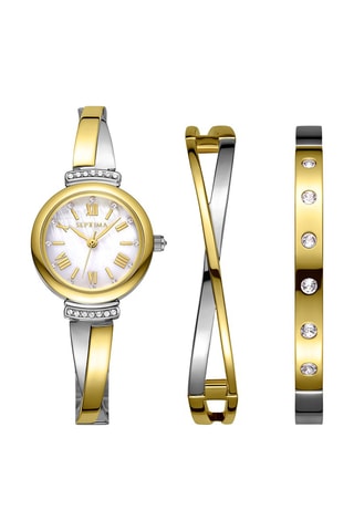 Cofanetto orologio al quarzo in lega e cinturini