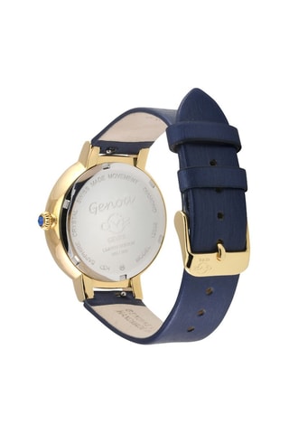 Orologio al quarzo in pelle, madreperla e diamanti Genoa