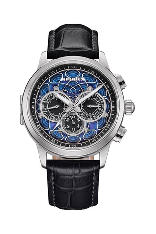Orologio automatico in pelle Apostle - Nero e argentato
