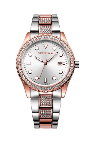 Orologio al quarzo in acciaio - Argentato e dorato rosa
