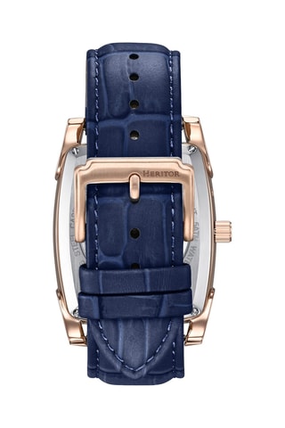 Orologio tourbillon automatico in pelle Valentin - Blu e dorato