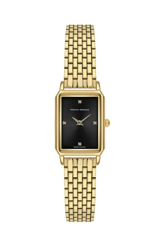 Orologio al quarzo in acciaio e diamanti - Dorato e nero