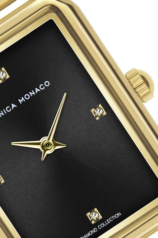 Orologio al quarzo in acciaio e diamanti - Dorato e nero