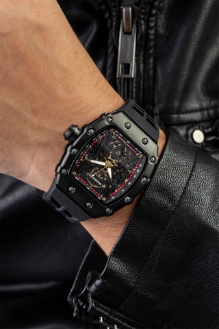 Orologio automatico in silicone - Nero - Walter Bach