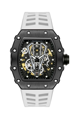 Orologio automatico in silicone - Bianco e nero - Walter Bach