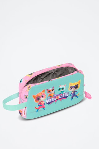 Isotherme Lunchtas SuperKitties - Hemelsblauw en Roze - Blauw en roze