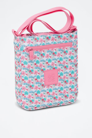 Schoudertas Flores - Blauw en roze