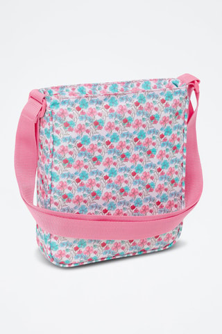 Schoudertas Flores - Blauw en roze