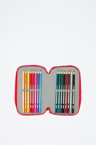 Gevuld Etui Mickey Disney - 37-delig - Felblauw en Rood - Rood en blauw