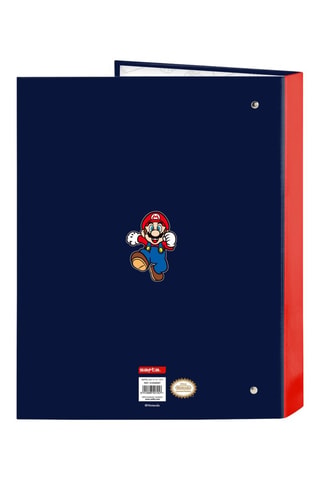 Ringmap Super Mario - Marineblauw en Rood - 26,5 x 33 x 4 cm