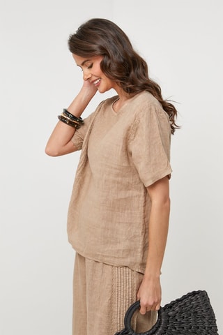 Túnica de lino - Camel