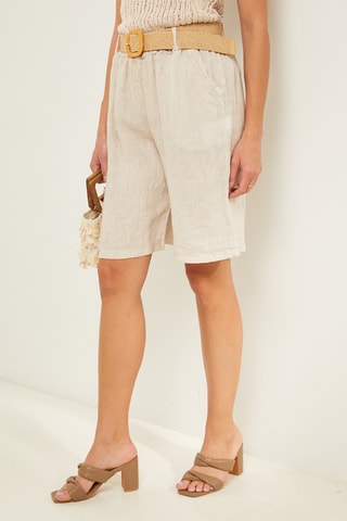 Bermudas de lino - Beige